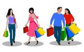 People Shopping Clip Art