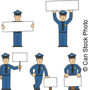 Police Character Set 02   Set Of Policeman In Different