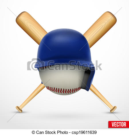 Symbol Of A Baseball  Helmet Ball And Bats  Isolated Of Background