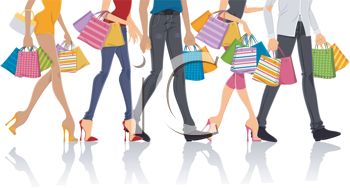 This People Carrying Shopping Bags Clipart Image Is Available