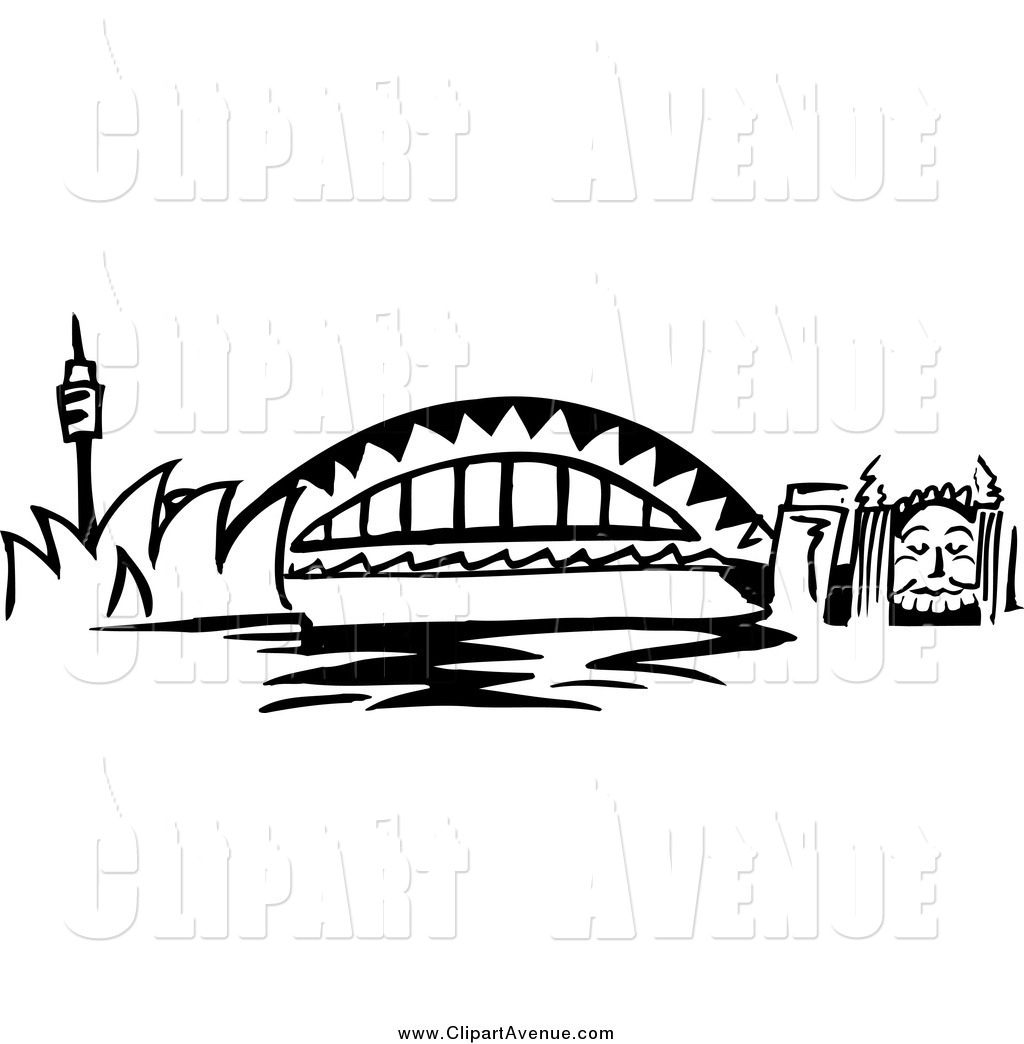 Avenue Clipart Of Black And White Arched Sydney Harbour Bridge