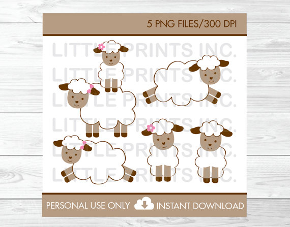 Baby Lamb Clipart Personal Use Instant Download