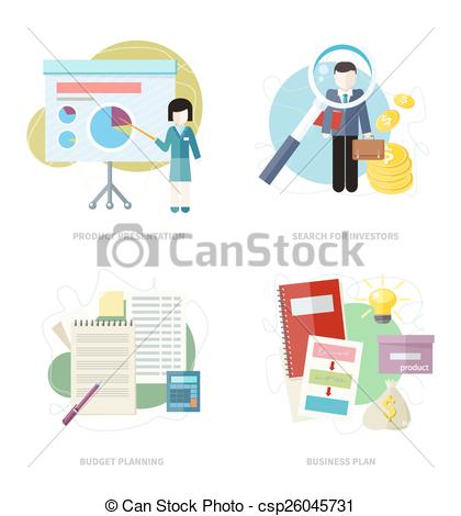 Business Plan Concept Icons In Flat Style  Budget Planning Concept