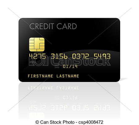 Card   Black Credit Card Isolated On White Csp4008472   Search Clipart