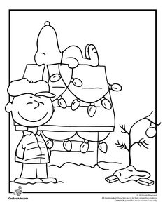     Charlie Brown Christmas Coloring Page With Snoopy   Cartoon Jr  More