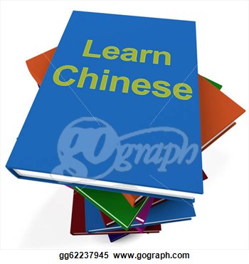 Clip Art   Learn Chinese Book For Studying A Language  Stock