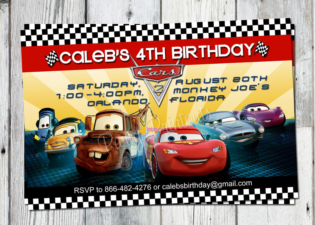 Disney Cars 2 Clip Art Cars 2 Birthday Invitation 
