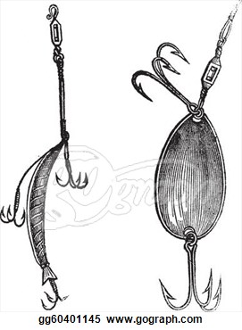Drawing   Fishing Lures Fig  86  Plug Fig  87  Spoon Vintage