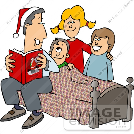 Family Reading A Christmas Story Clipart    12605 By Djart   Royalty