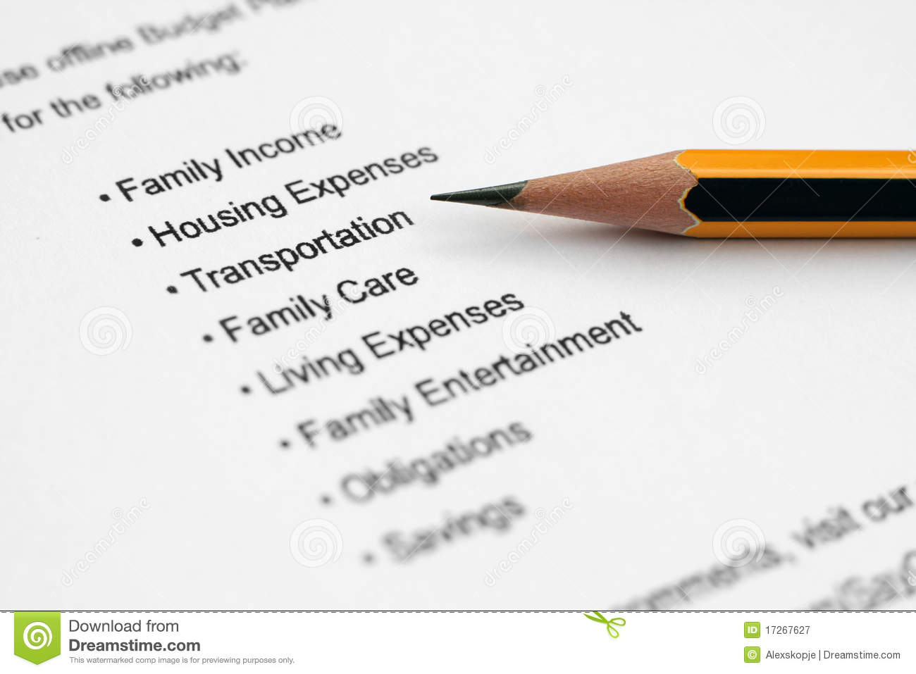 Monthly Budget Plan Royalty Free Stock Photography   Image  17267627