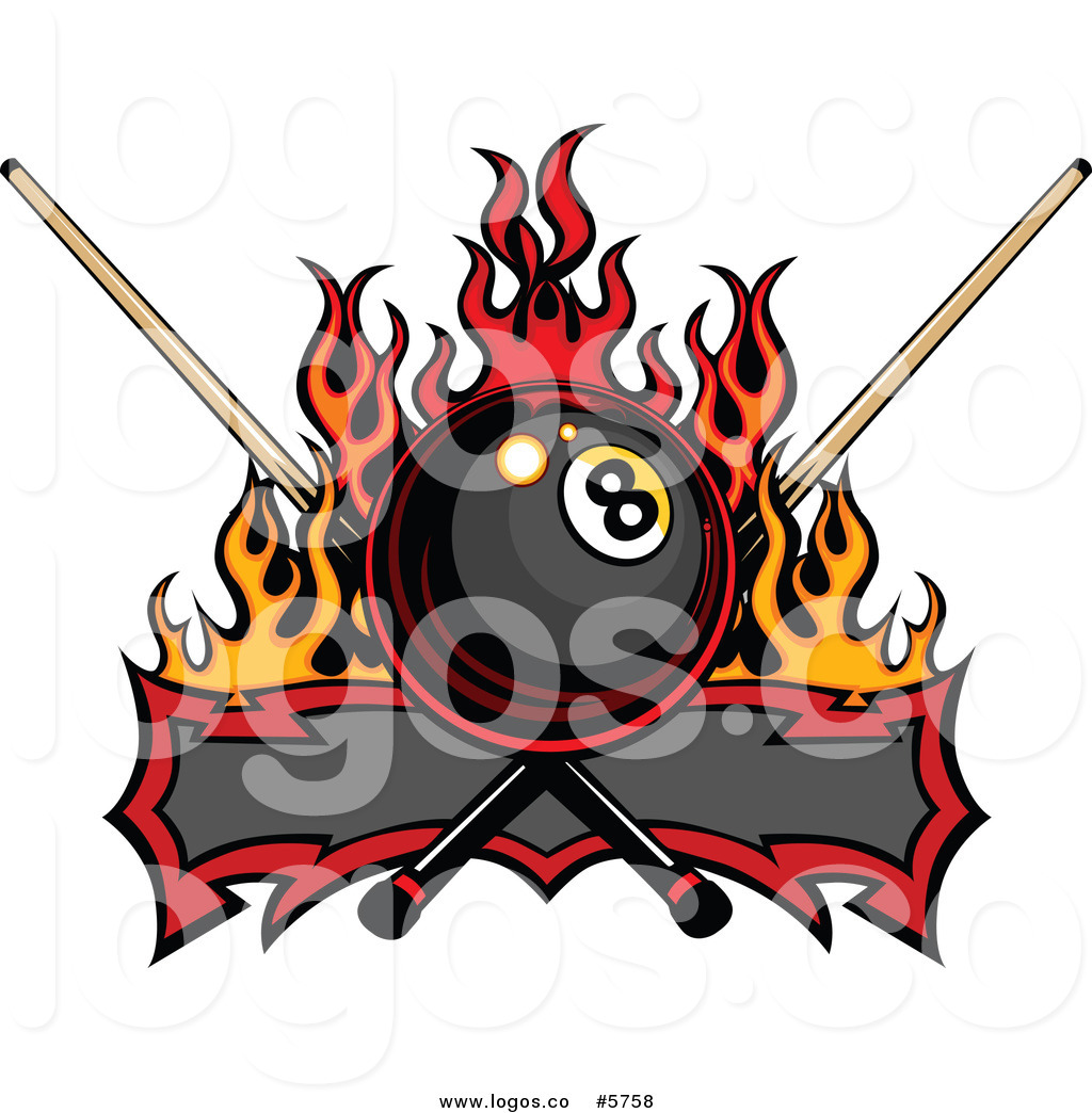 Name   Royalty Free Vector Of A Logo Of A Flaming Billiards Eight Ball