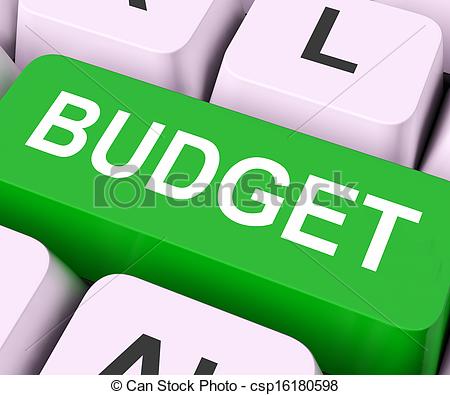 Stock Illustration   Budget Key Means Allowance Or Spending Plan