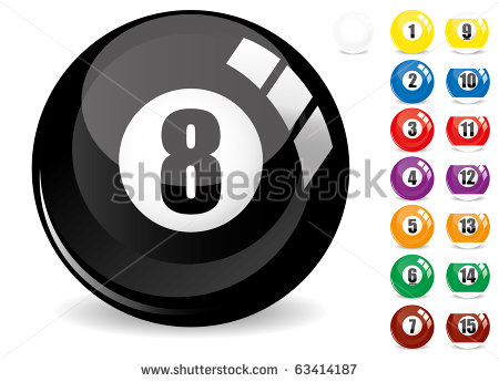 Stock Vector Billiard Snooker Pool Ball Eight Ball Black And Other