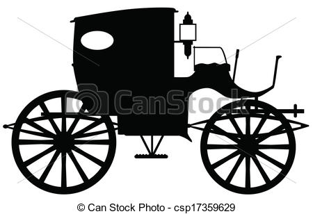 Vector Illustration Of Old Carriage Silhouette   A Typical Victorian