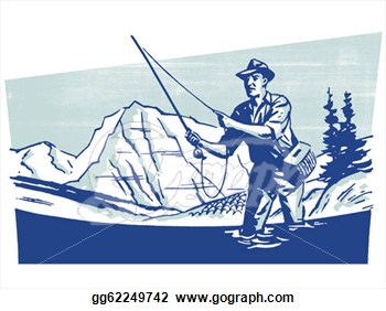 Vintage Fishing Clipart