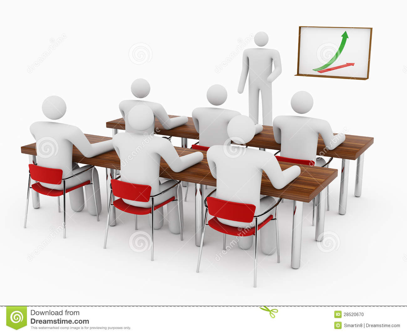 3d People In Classroom Stock Photo   Image  28520670