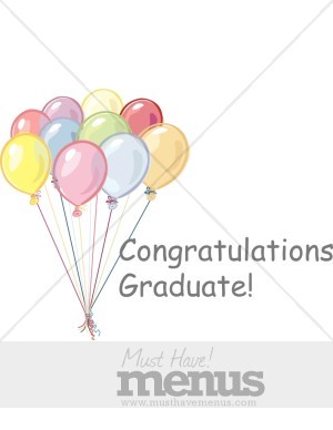 Balloons With Grad Congratulations A Lively Bunch Of Pastel Balloons