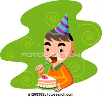 Childhood 6 13years Old Figure Cake View Large Clip Art Graphic