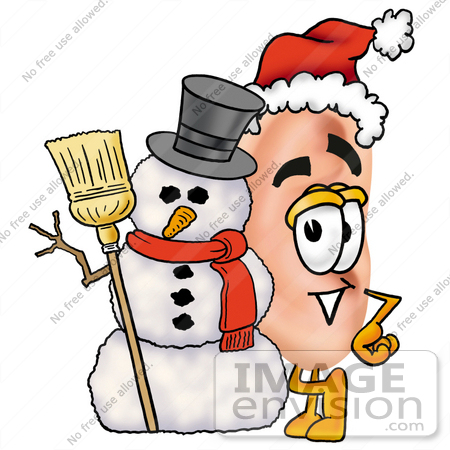 Christmas Snowman Clipart   23814 Clip Art Graphic Of A