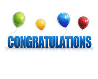 Congratulations Balloons 3d Background Stock Photo