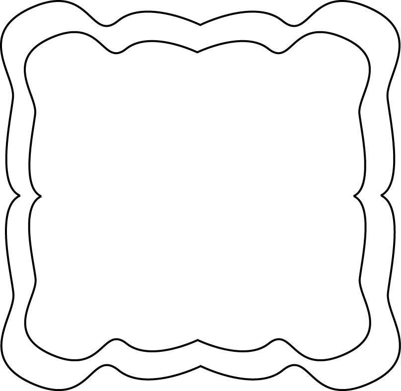 Curvy Frame   Black And White Curvy Clip Art Frame With A Double    