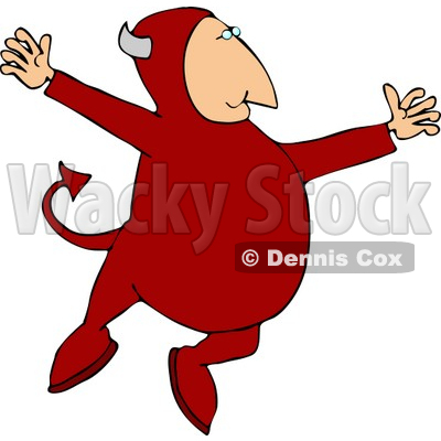 Devil Jumping Up In The Air Clipart   Dennis Cox  4484