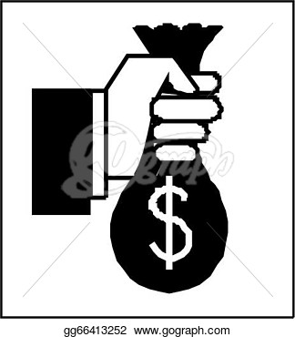 Drawings   Hand Holding Money Bag With Dollar Sign  Hand With A Bag Of
