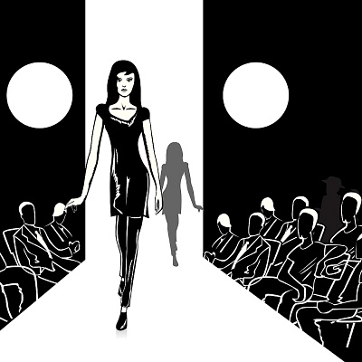 Fashion Models Walking On The Ramp Clipart   Free Clip Art Images