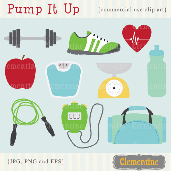Fitness Clip Art Images Gym Clip Art By Clementinedigitals
