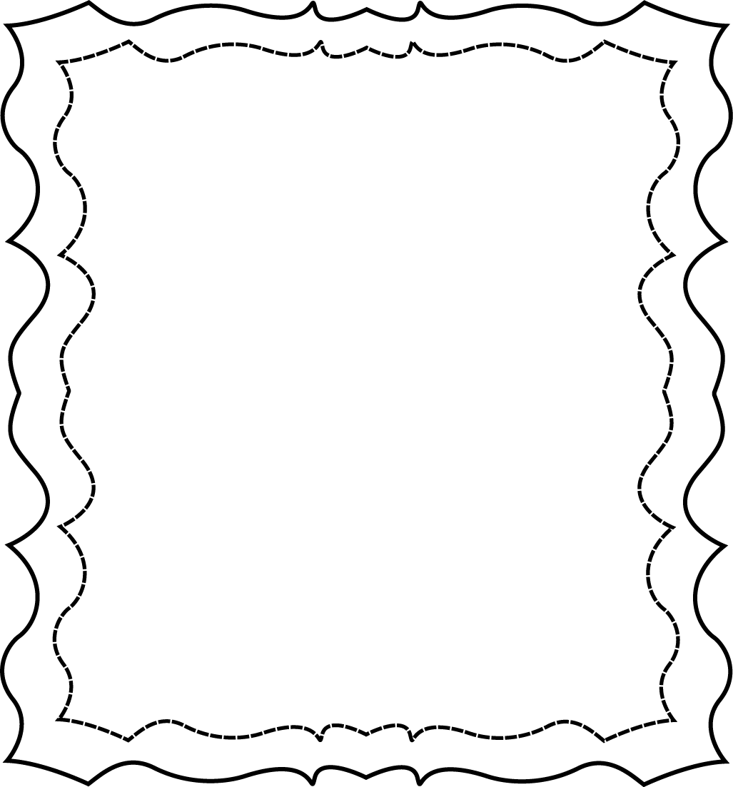 Full Page Squiggly Frame   Full Page Black And White Frame With A