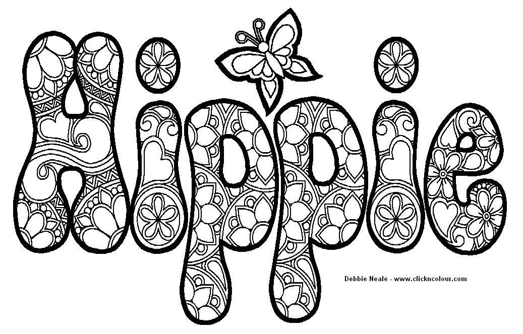 Hippie Coloring Design   Photos And Images   Clip Art