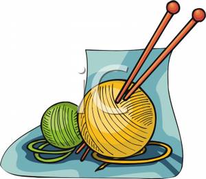 Knitting Needles With Balls Of Yarn   Royalty Free Clipart Picture