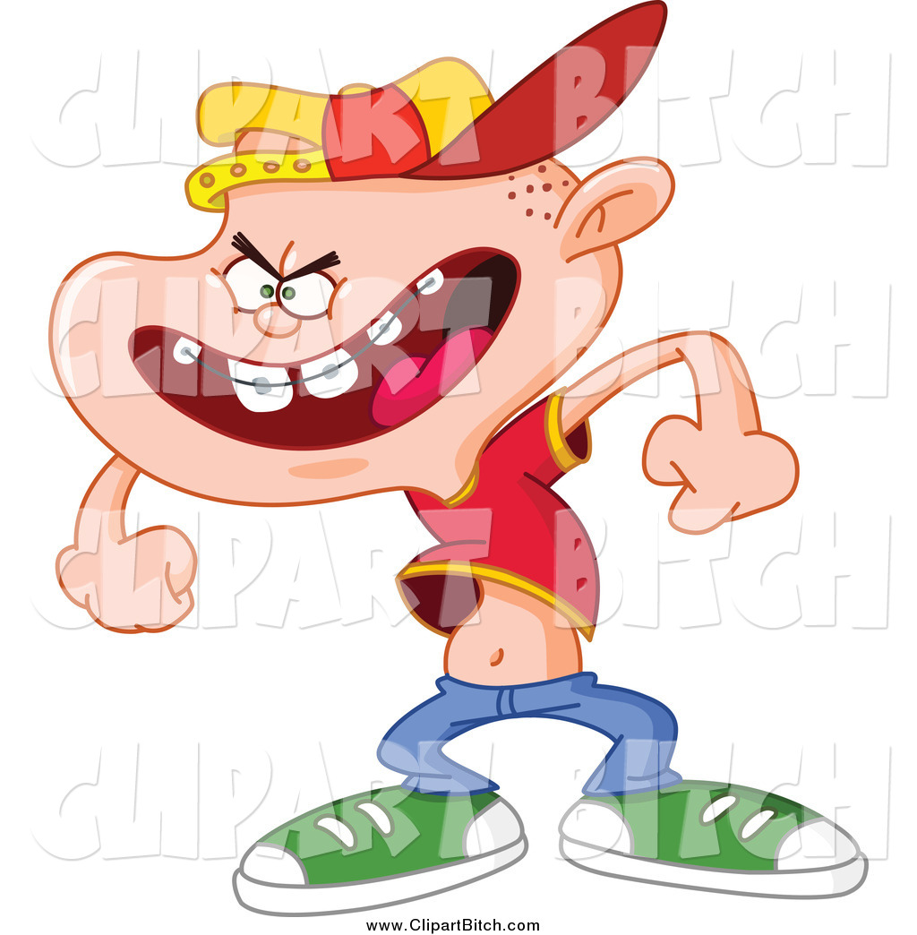 Larger Preview  Clip Vector Cartoon Art Of A Mean White Blond Bully    