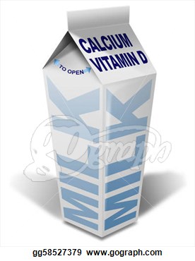 Of Milk With Milk Written Calcium And Vitamin D Clip Art Gg58527379
