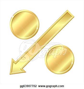 Percentage Sign With Gold Coins   Clipart Illustrations Gg63907702