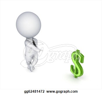 Person With A Golden Dollar Sign   Clipart Illustrations Gg62481472