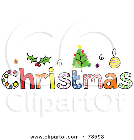 Rf  Clipart Illustration Of A Colorful Christmas Word By Prawny  78593
