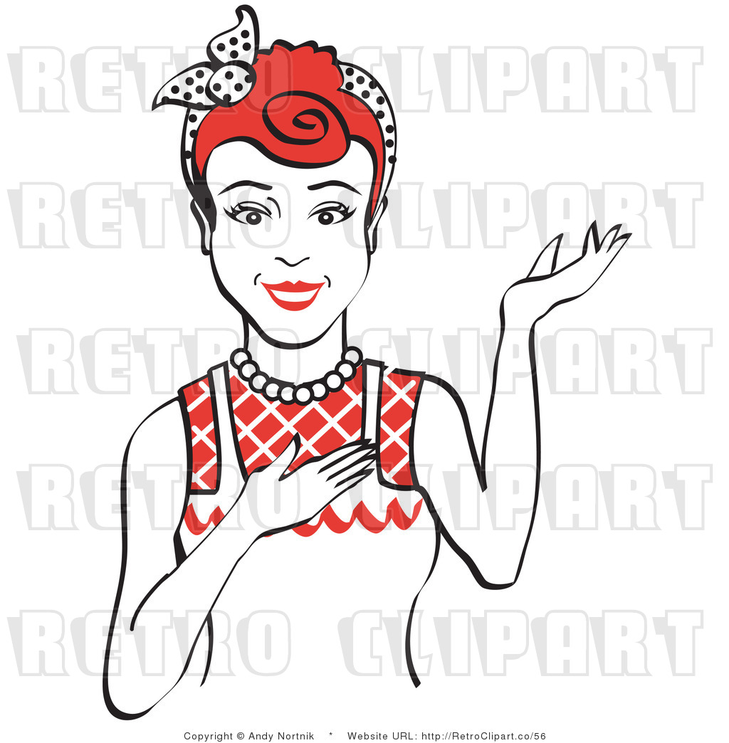 Royalty Free Vector Retro Clip Art Of A 1950 S Housewife Waitress Or    