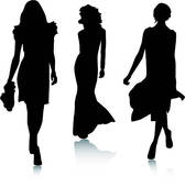 Silhouette Fashion Women   Stock Illustration