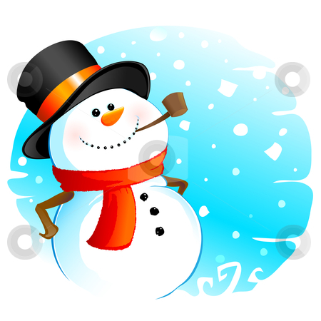 Snowman Clipart Stock Vector Clipart New Year Illustration Of A