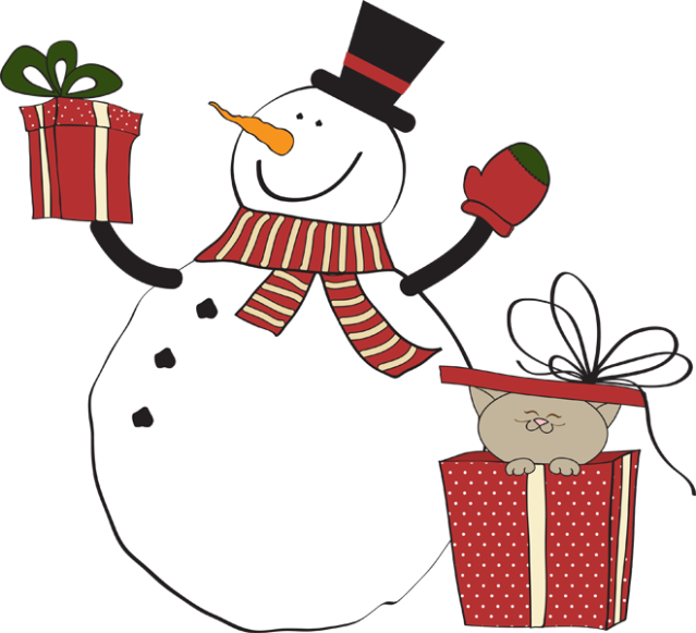 Snowman Gifts And Kitty Png   Dixie Allan