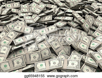 Stock Illustration   Pile Of Packs Of Dollar Bills  Clipart Gg65948155