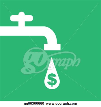 Stock Illustration   Water Faucet Money   Clipart Drawing Gg66300660