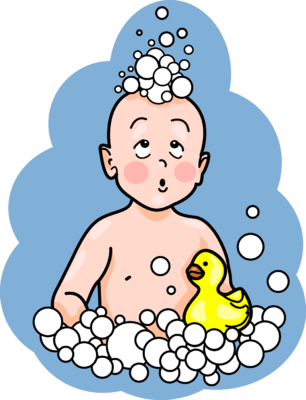 Baby Bath Clipart Baby In A Bubble Bath With His Rubber Duckie How    