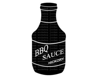 Bbq Sauce Bottle Clip Art Digital Graphics Silhouette   Instant