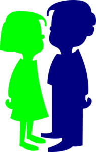 Boy And Girl Green And Blue Clip Art At Clker Com   Vector Clip Art
