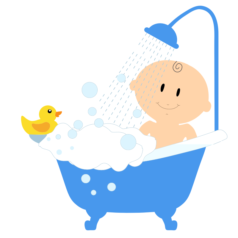 Clipart   Baby Boy Bath