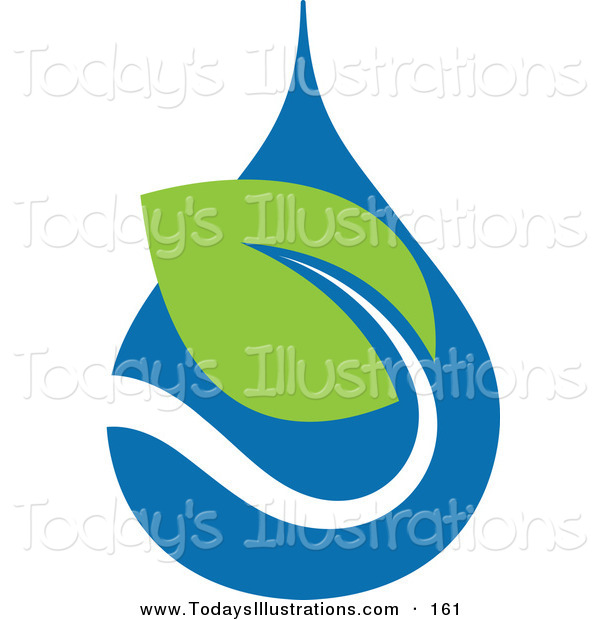 Clipart Of A Green And Blue Leaf Ecology Logo Icon By Elena    161