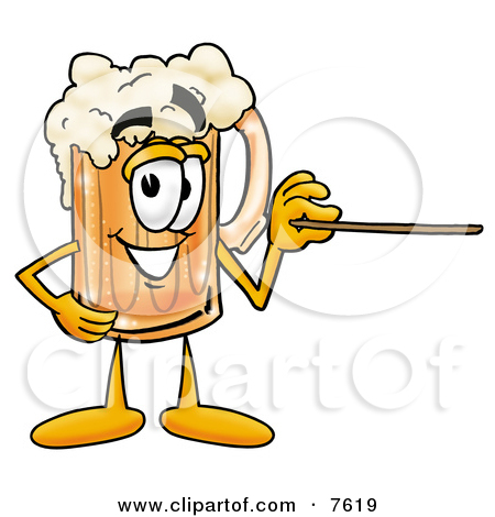 Clipart Picture Of A Beer Mug Mascot Cartoon Character Holding A