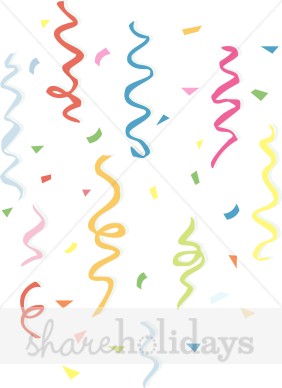 Confetti And Streamers Clipart   Party Clipart   Backgrounds